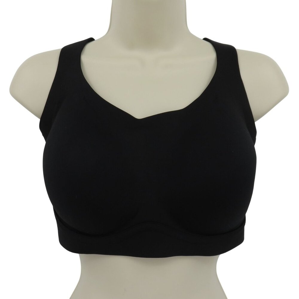 Comfelie Women XL Plus Solid Black Wireless Removable Padding Wide Strap Bra